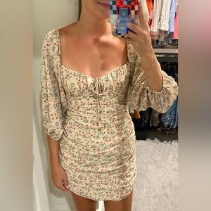 Selfie Leslie Cream Ruched Bodycon Dress for Wedding Guest